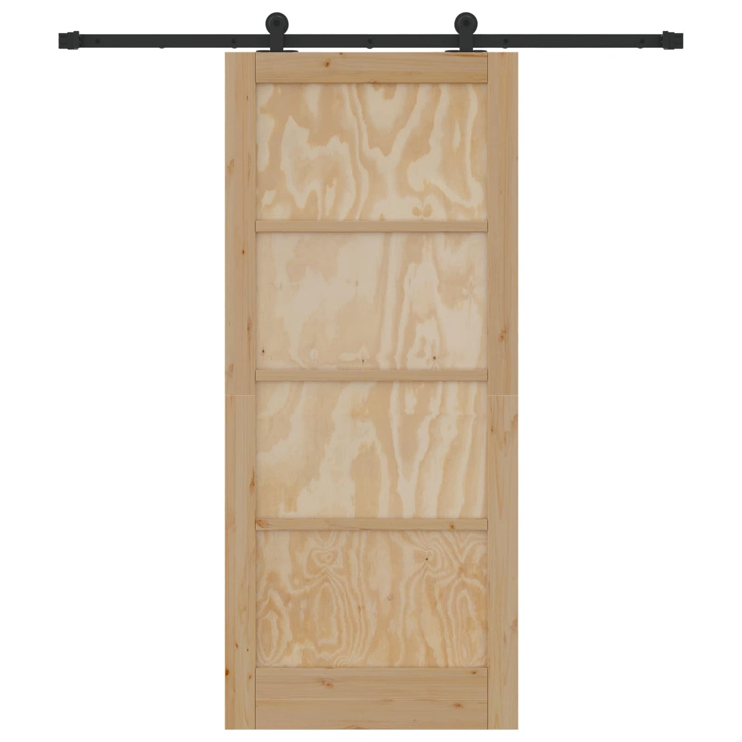 Skyvedør Naturlig og svart 86 x 198,5 cm Heltre furu