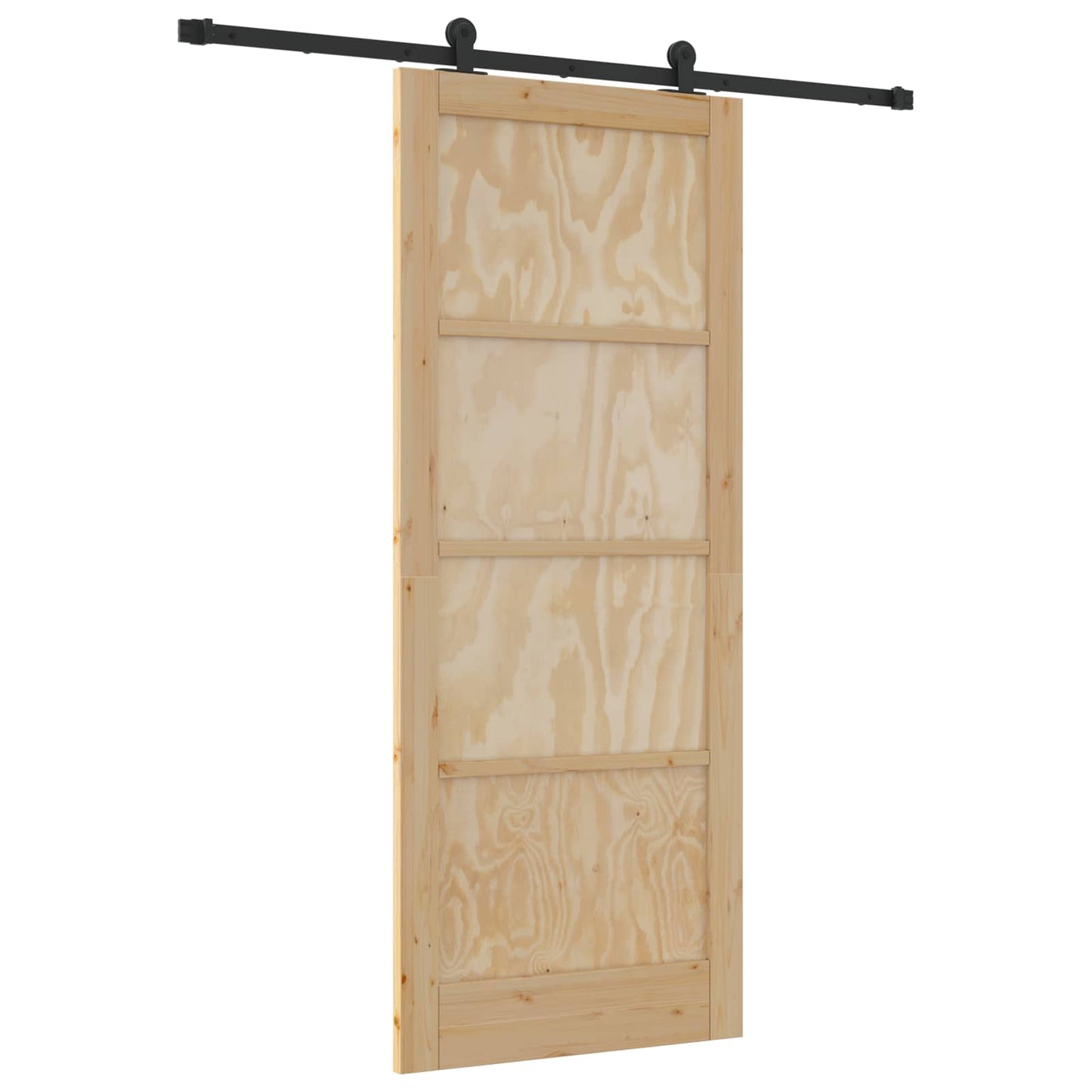 Skyvedør Naturlig og svart 86 x 211 cm Heltre furu