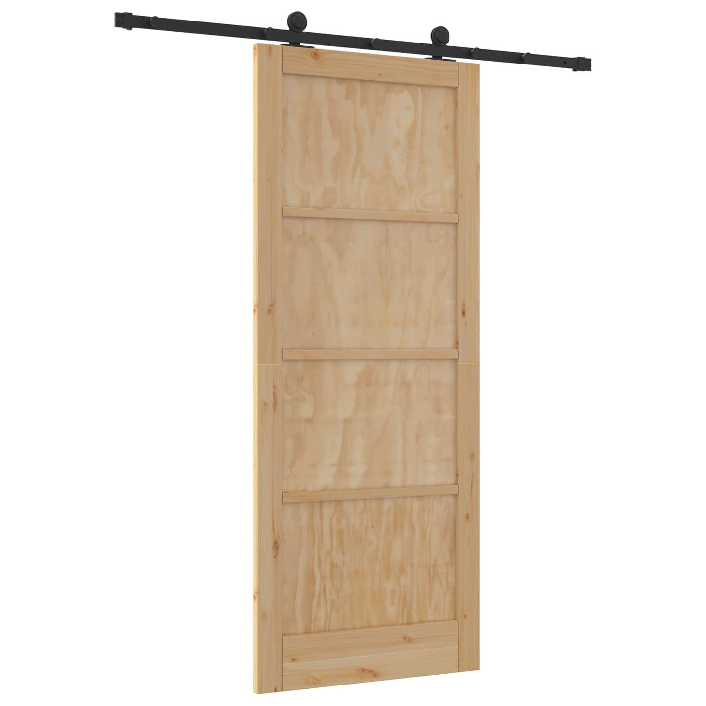 Skyvedør Naturlig og svart 86 x 211 cm Heltre furu