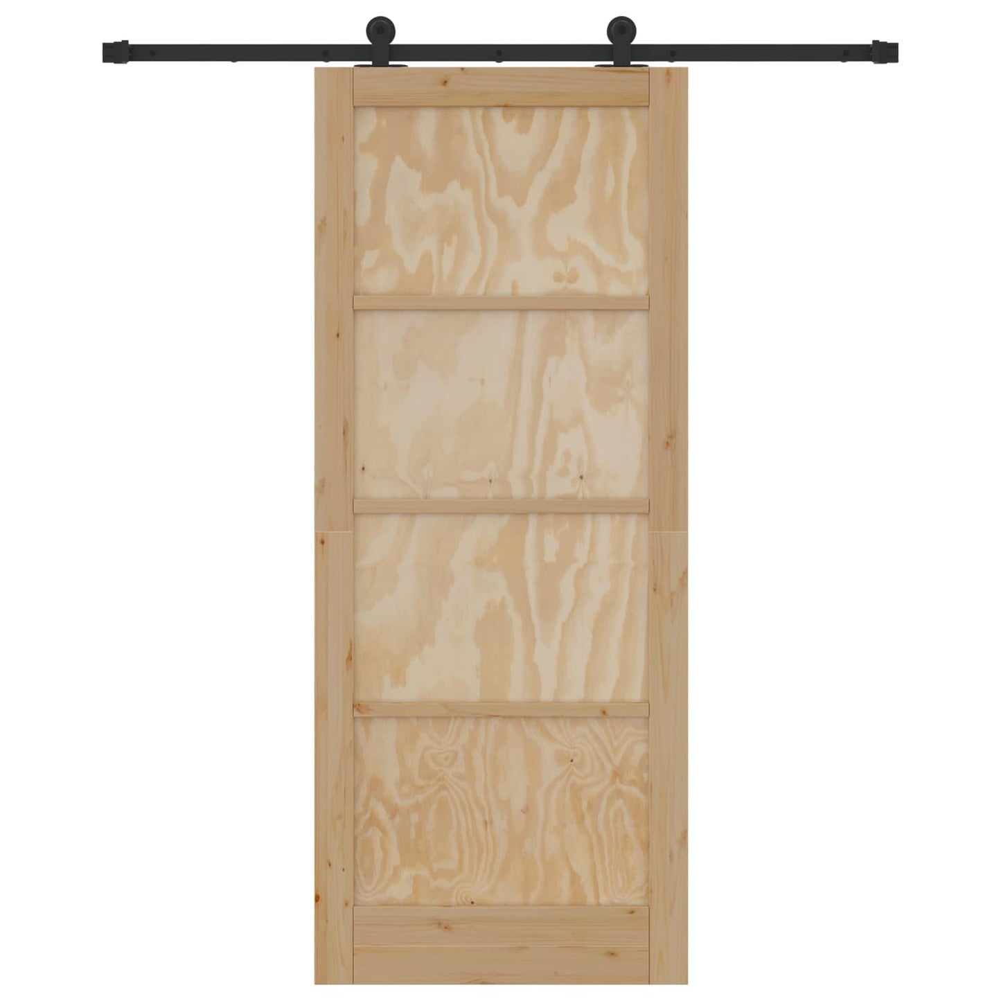 Skyvedør Naturlig og svart 86 x 211 cm Heltre furu