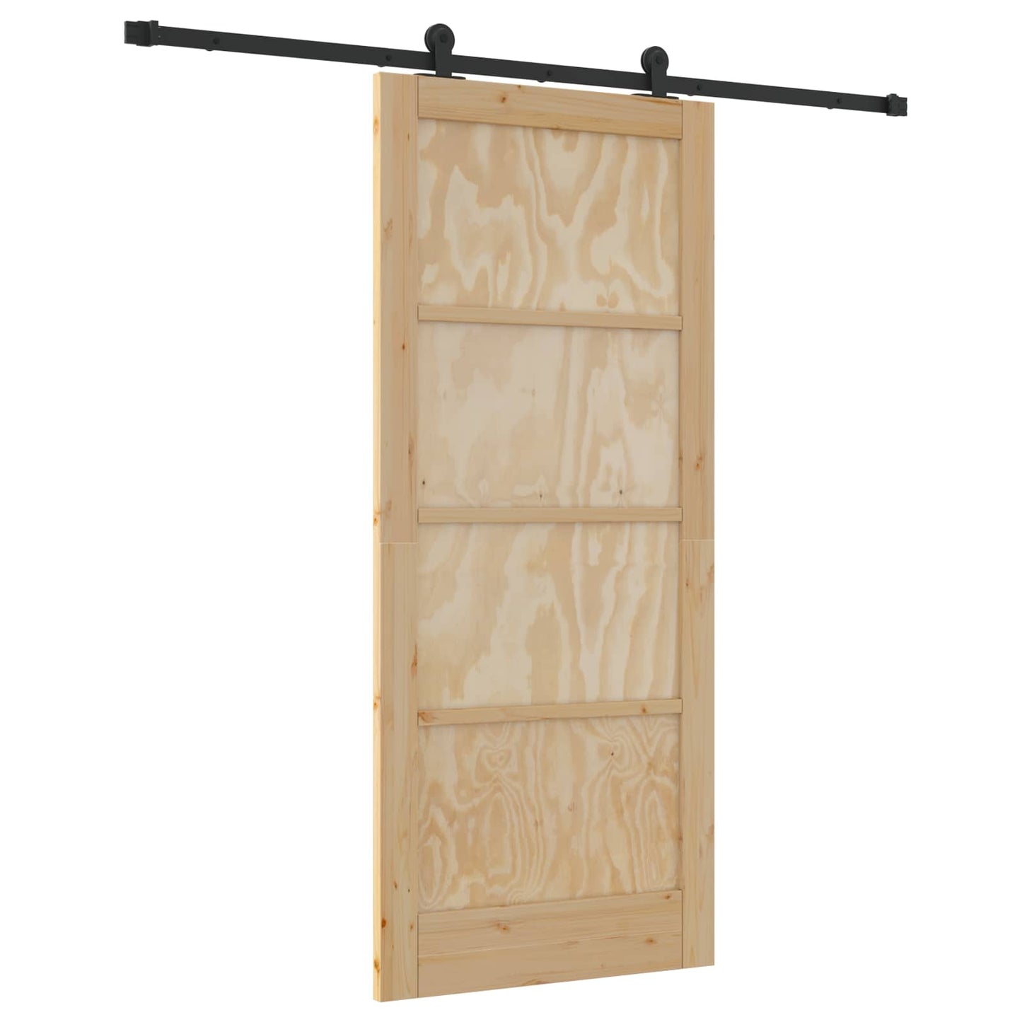 Skyvedør Naturlig og svart 86 x 198,5 cm Heltre furu