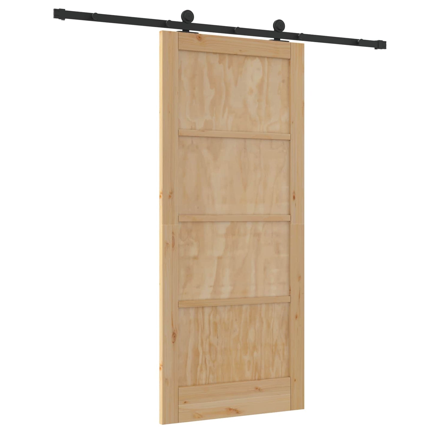 Skyvedør Naturlig og svart 86 x 198,5 cm Heltre furu