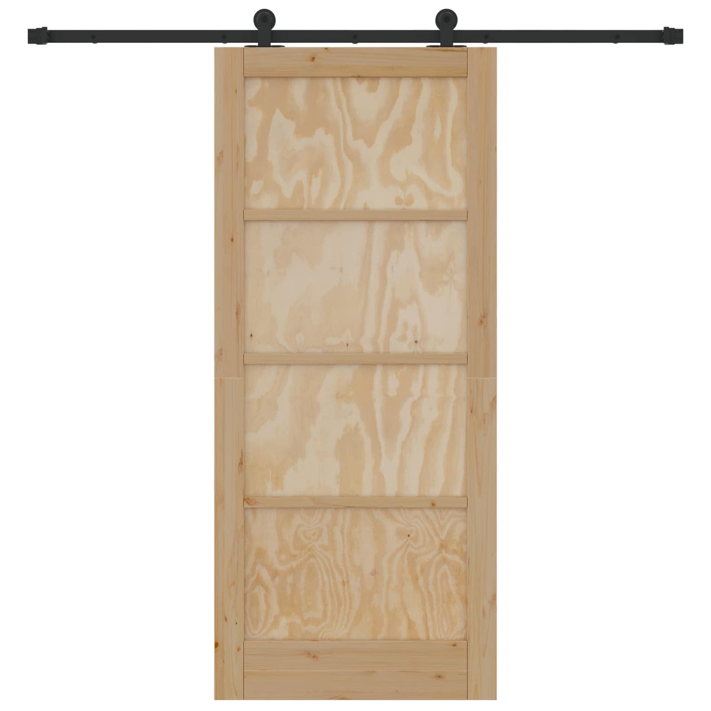 Skyvedør Naturlig og svart 86 x 198,5 cm Heltre furu