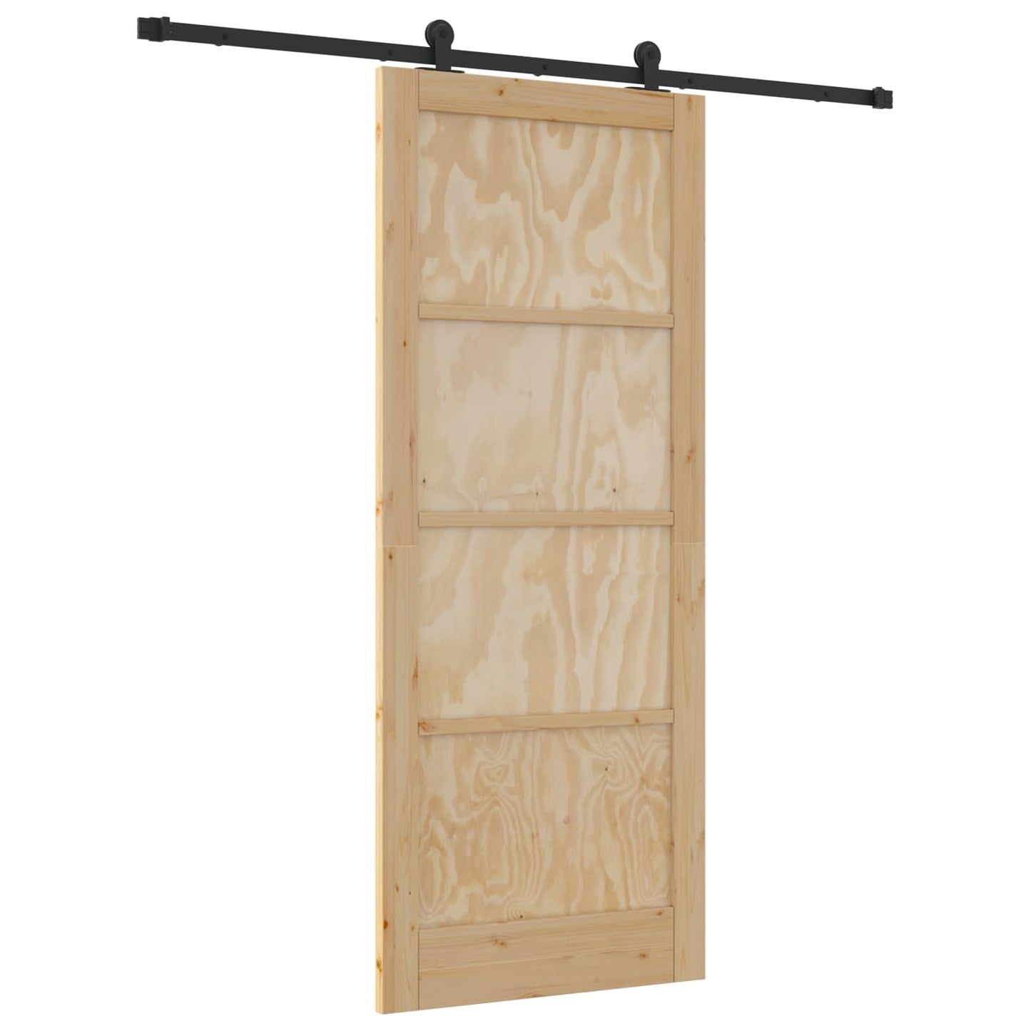 Skyvedør Naturlig og svart 86 x 211 cm Heltre furu