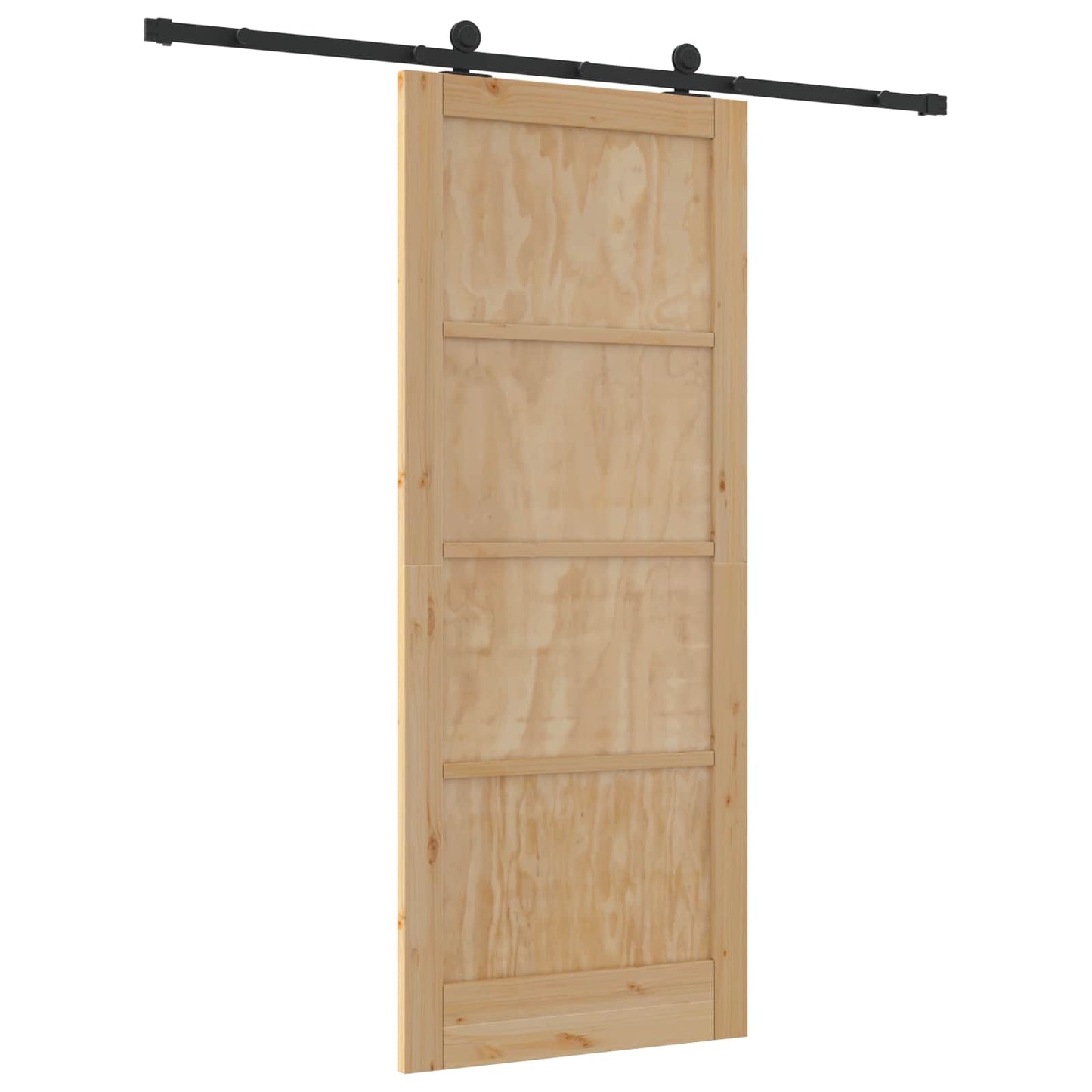 Skyvedør Naturlig og svart 86 x 211 cm Heltre furu