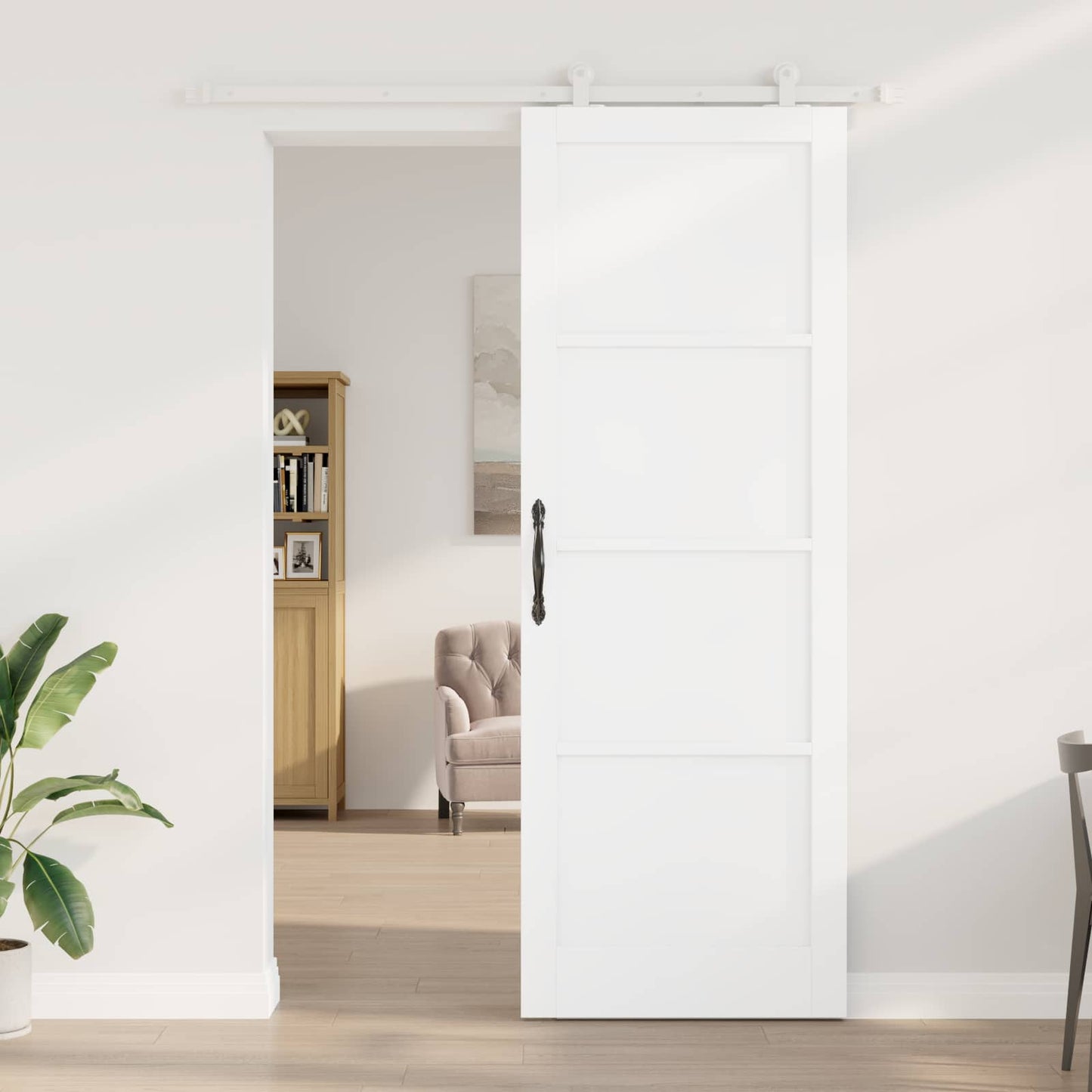 Skyvedør Hvit 83 x 232 cm Heltre furu