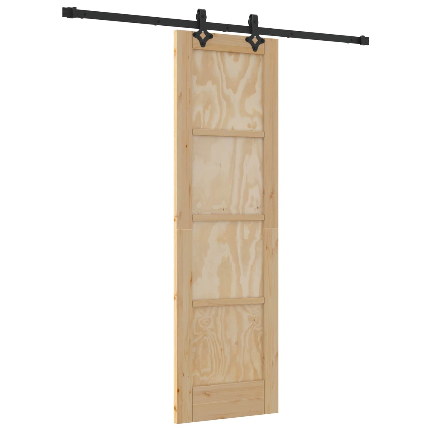 Skyvedør Naturlig og svart 61 x 198,5 cm Heltre furu
