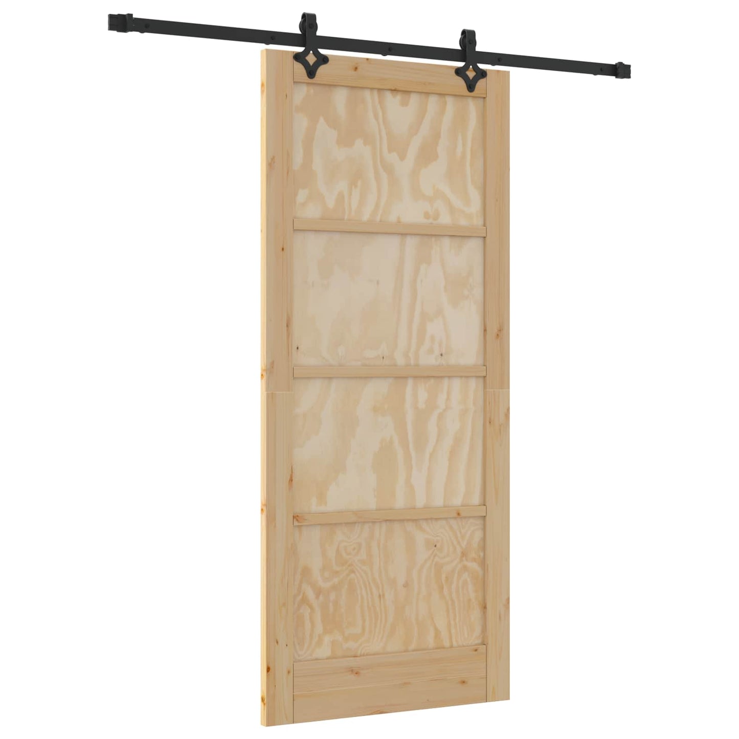 Skyvedør Naturlig og svart 86 x 198,5 cm Heltre furu