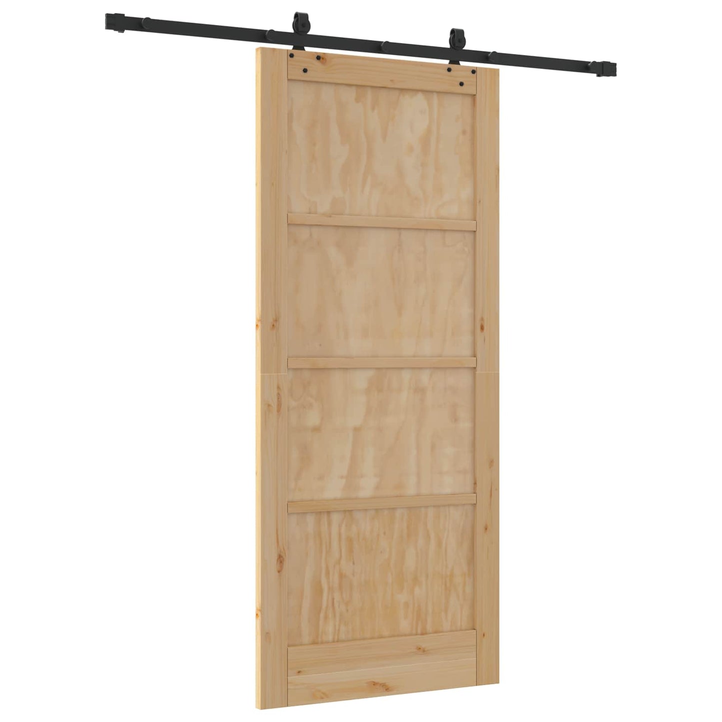 Skyvedør Naturlig og svart 86 x 198,5 cm Heltre furu