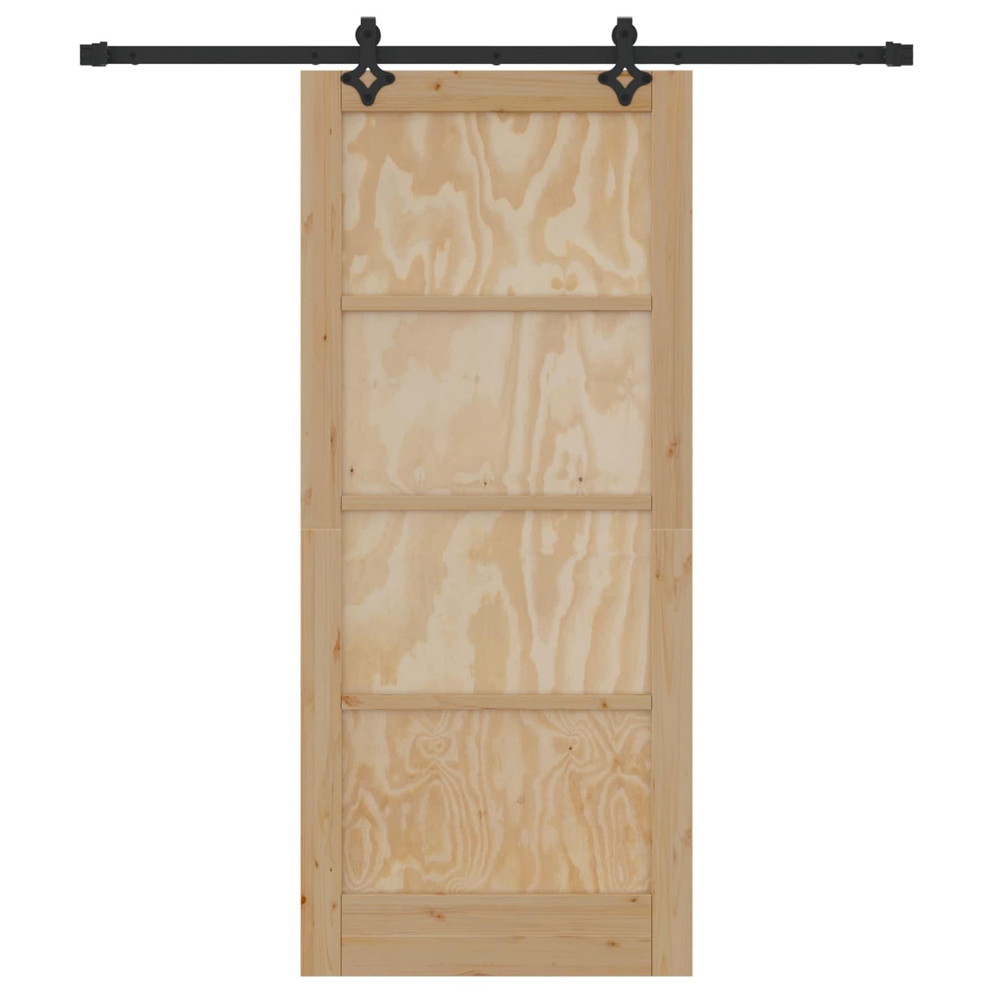 Skyvedør Naturlig og svart 86 x 198,5 cm Heltre furu