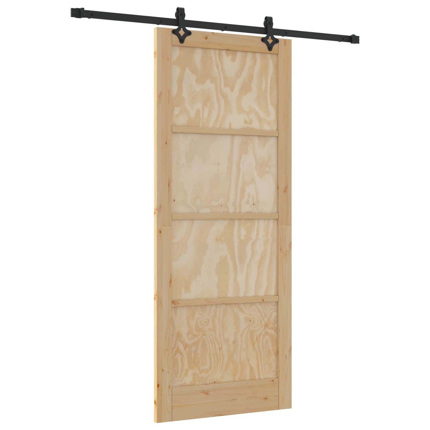 Skyvedør Naturlig og svart 86 x 211 cm Heltre furu