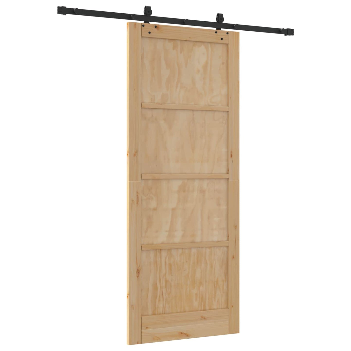 Skyvedør Naturlig og svart 86 x 211 cm Heltre furu