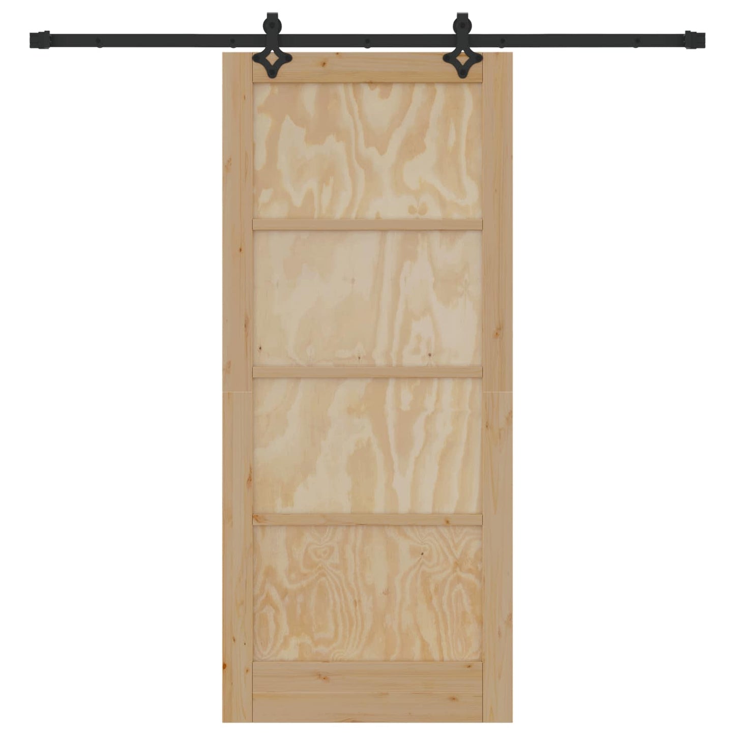 Skyvedør Naturlig og svart 86 x 198,5 cm Heltre furu