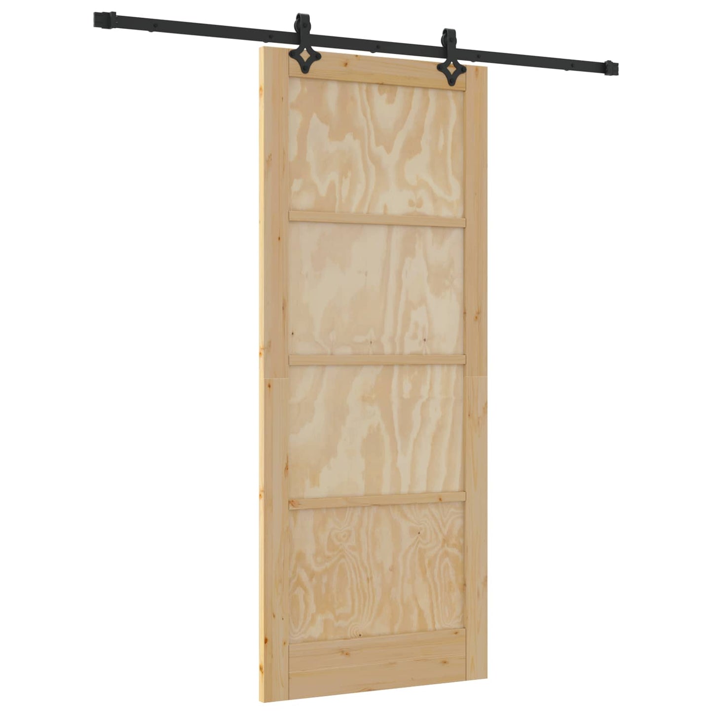 Skyvedør Naturlig og svart 86 x 211 cm Heltre furu