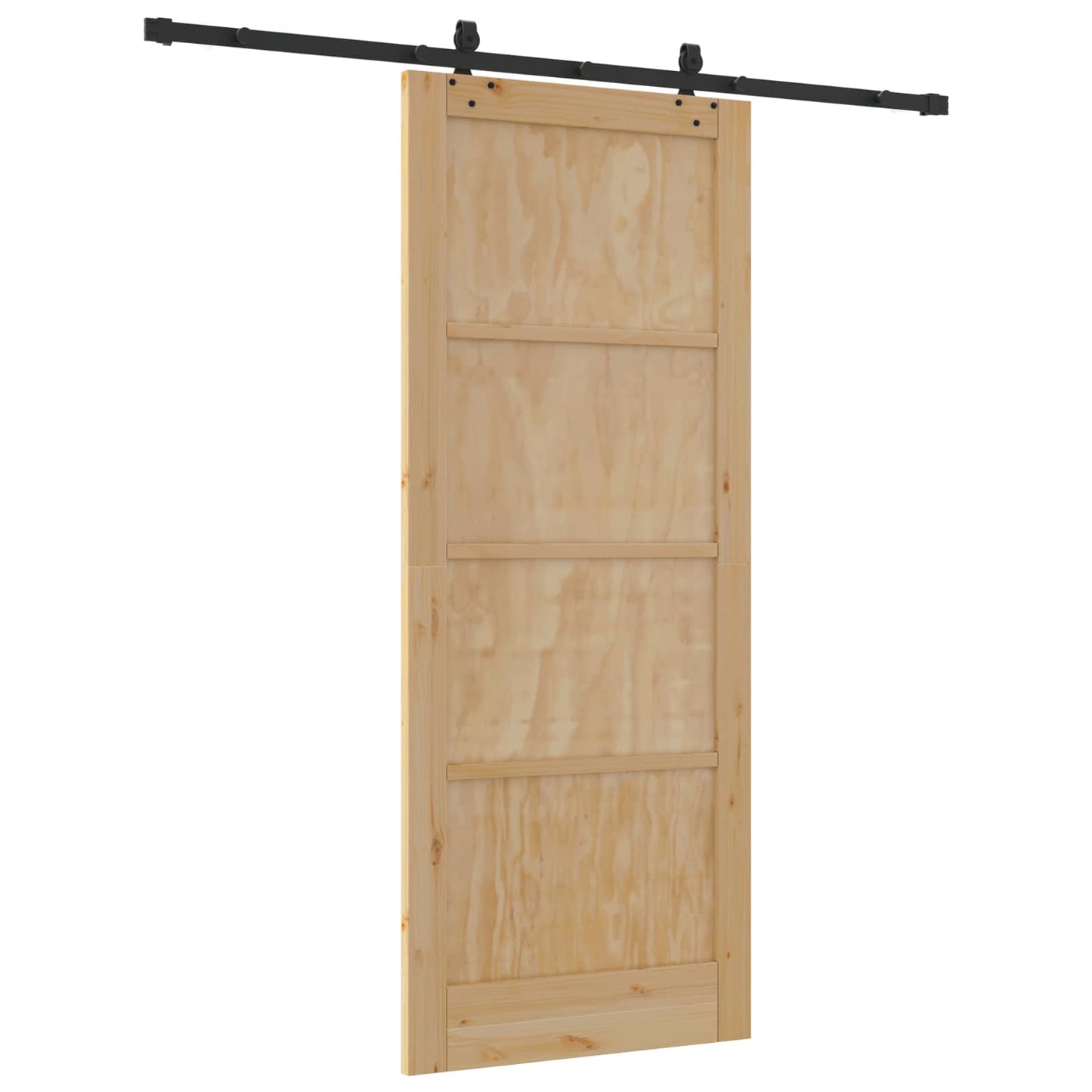 Skyvedør Naturlig og svart 86 x 211 cm Heltre furu