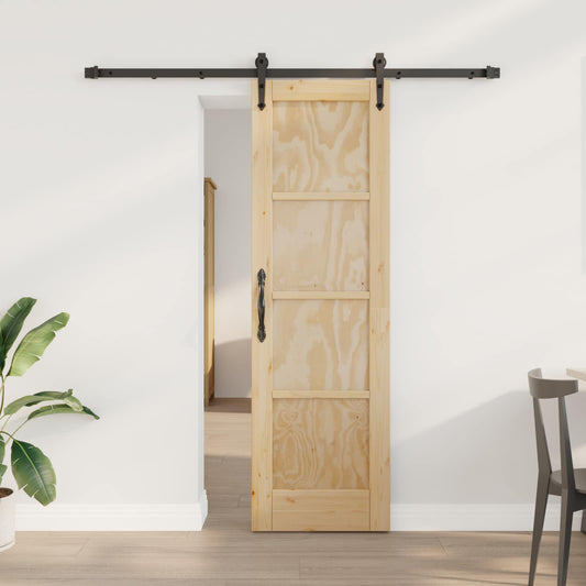 Skyvedør ORKDAL Naturlig og svart 61 x 198,5 cm Heltre furu