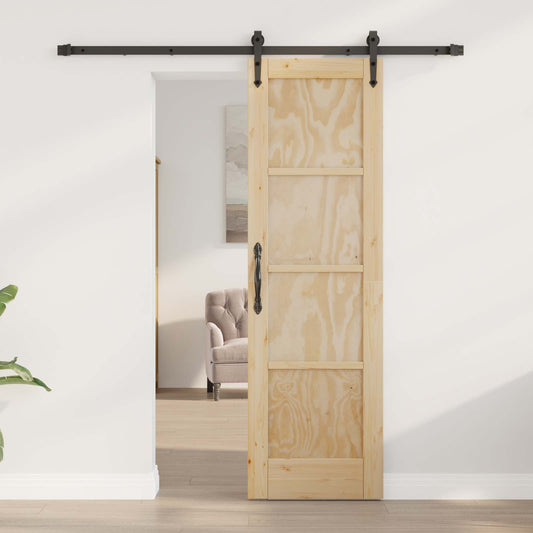 Skyvedør ORKDAL Naturlig og svart 61 x 198,5 cm Heltre furu