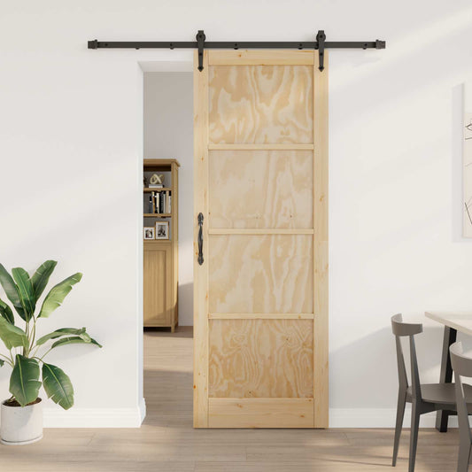Skyvedør ORKDAL Naturlig og svart 83 x 232 cm Heltre furu