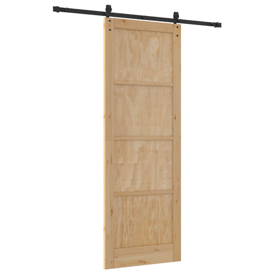 Skyvedør ORKDAL Naturlig og svart 83 x 232 cm Heltre furu