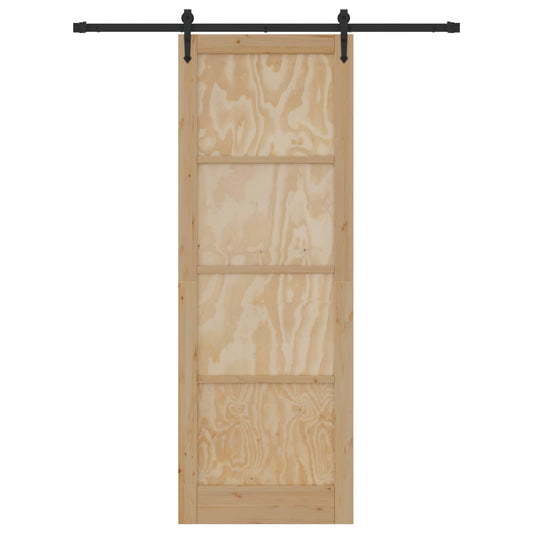 Skyvedør ORKDAL Naturlig og svart 83 x 232 cm Heltre furu