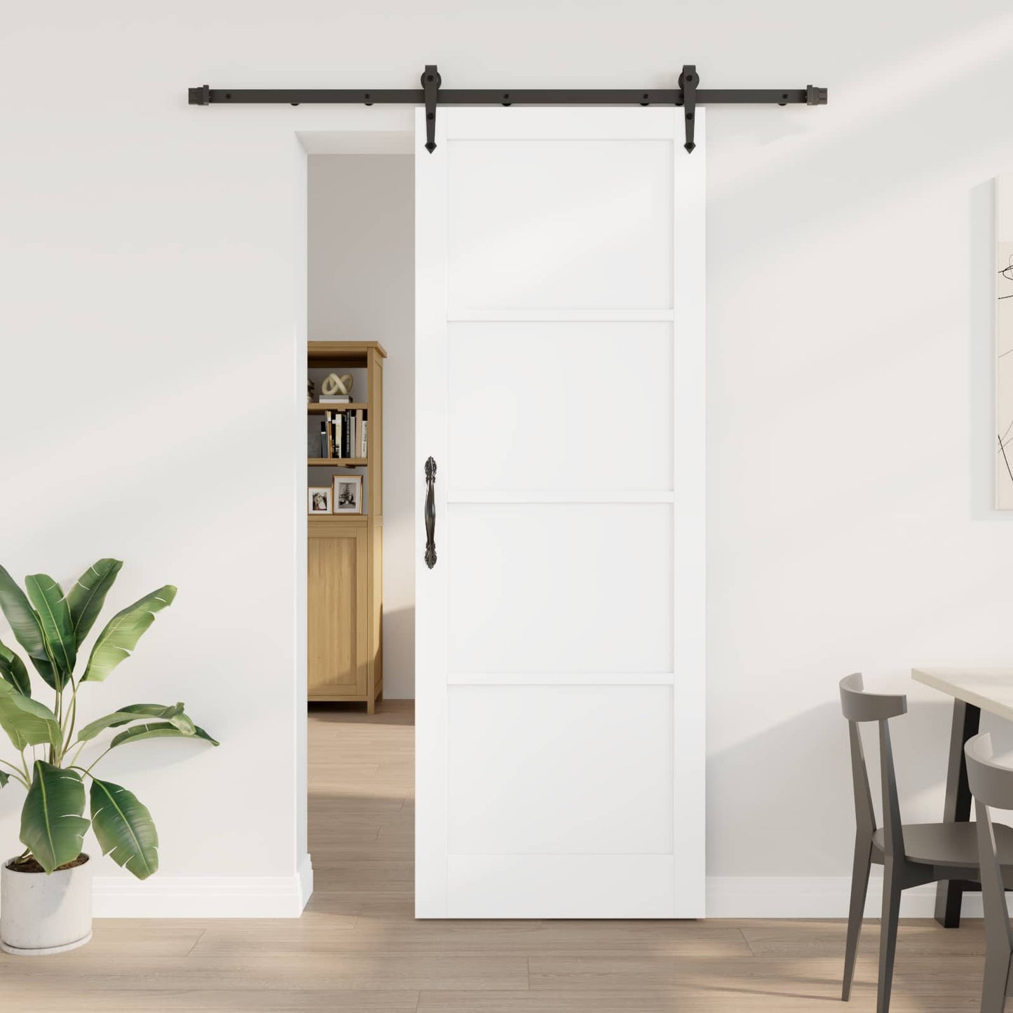 Skyvedør ORKDAL Hvit og svart 83 x 232 cm Heltre furu
