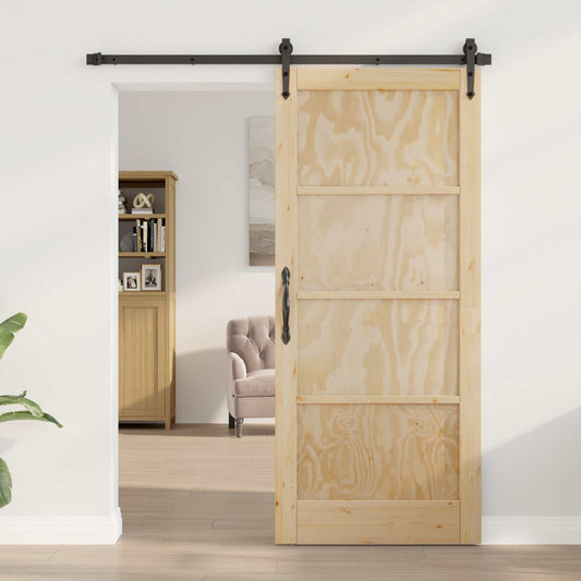 Skyvedør ORKDAL Naturlig og svart 86 x 198,5 cm Heltre furu