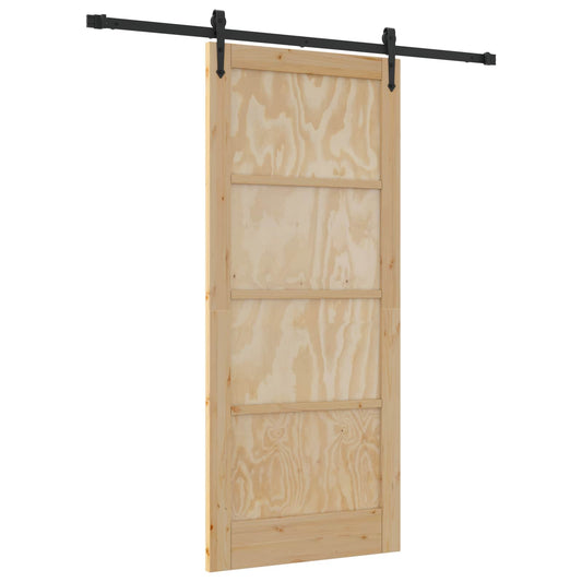 Skyvedør ORKDAL Naturlig og svart 86 x 198,5 cm Heltre furu