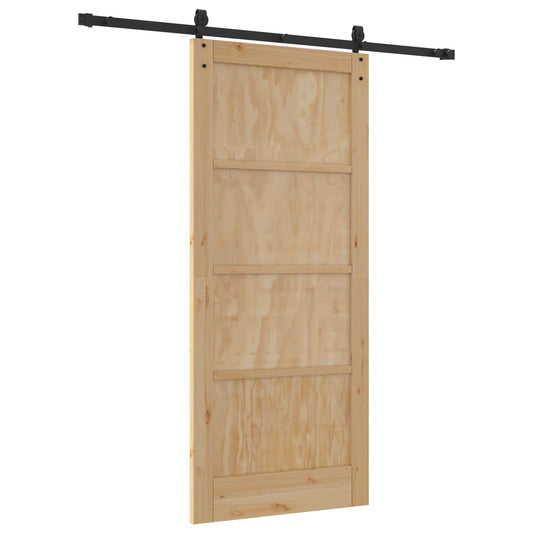 Skyvedør ORKDAL Naturlig og svart 86 x 198,5 cm Heltre furu