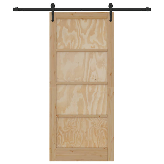Skyvedør ORKDAL Naturlig og svart 86 x 198,5 cm Heltre furu