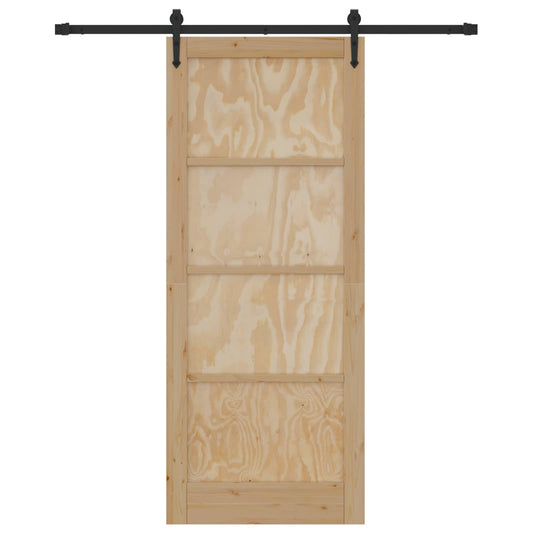 Skyvedør ORKDAL Naturlig og svart 86 x 211 cm Heltre furu