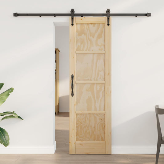 Skyvedør ORKDAL Naturlig og svart 61 x 198,5 cm Heltre furu