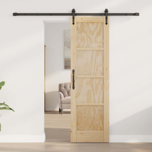 Skyvedør ORKDAL Naturlig og svart 61 x 198,5 cm Heltre furu