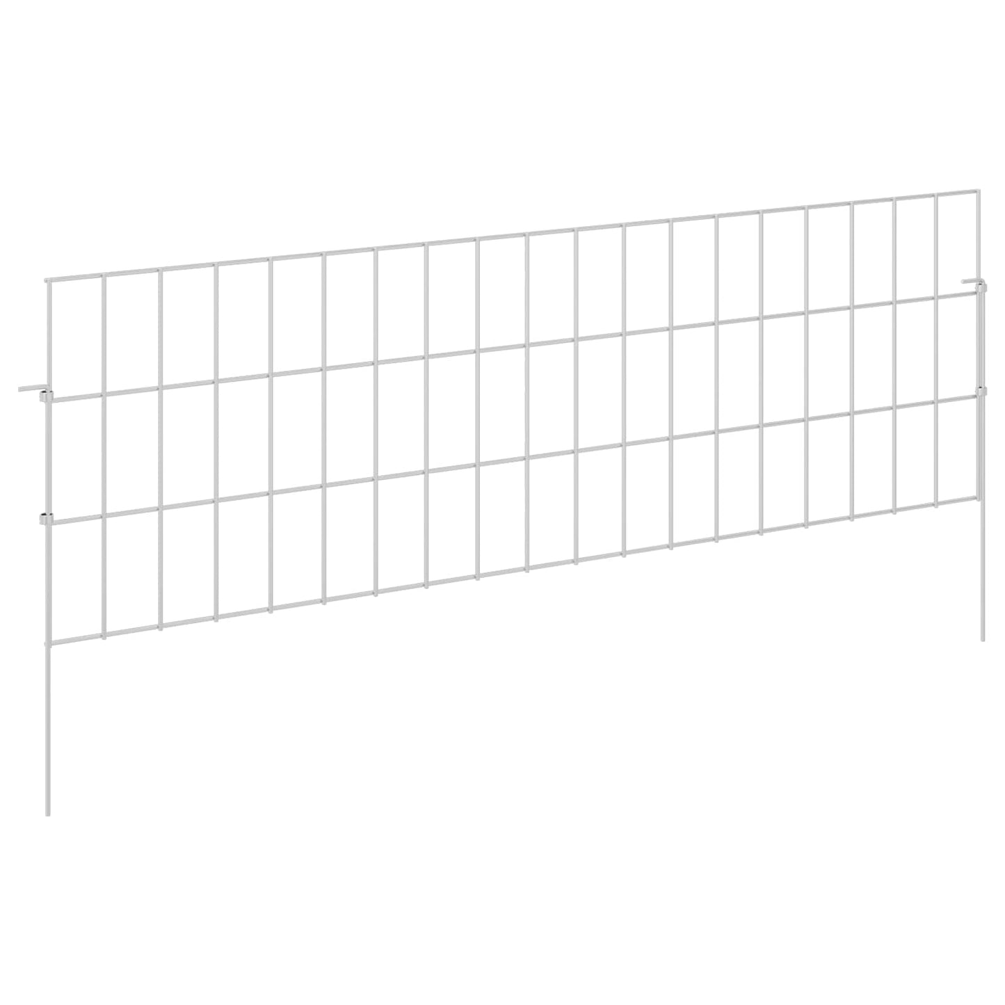 Hagefence med spyd 48 stk. 95 x 30 cm Galvanisert stål Sølv