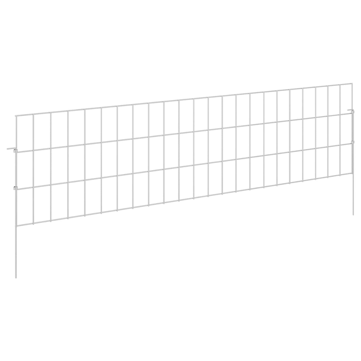 Hagefence med spyd 48 stk. 115 x 30 cm Galvanisert stål Sølv