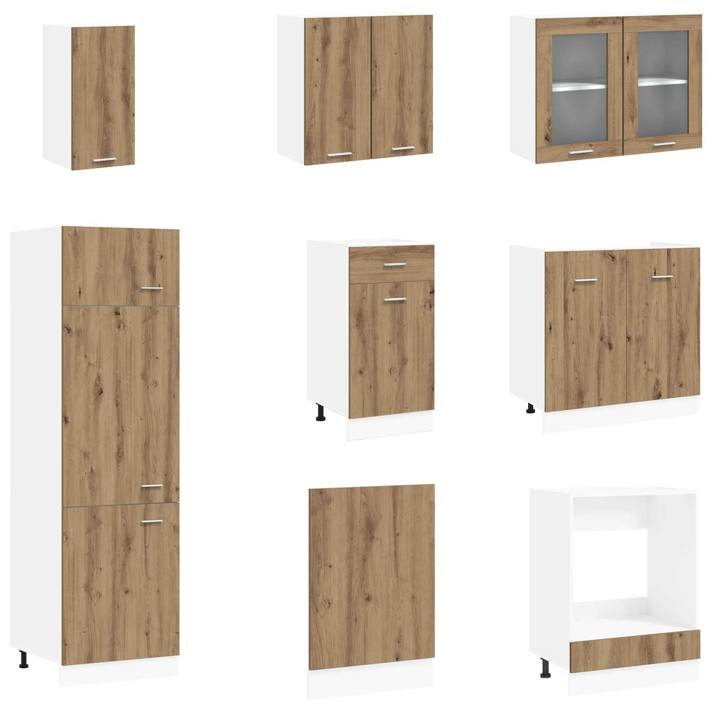 Kjøkken enhet Lyon 8 pcs Artisan eik Konstruert tre