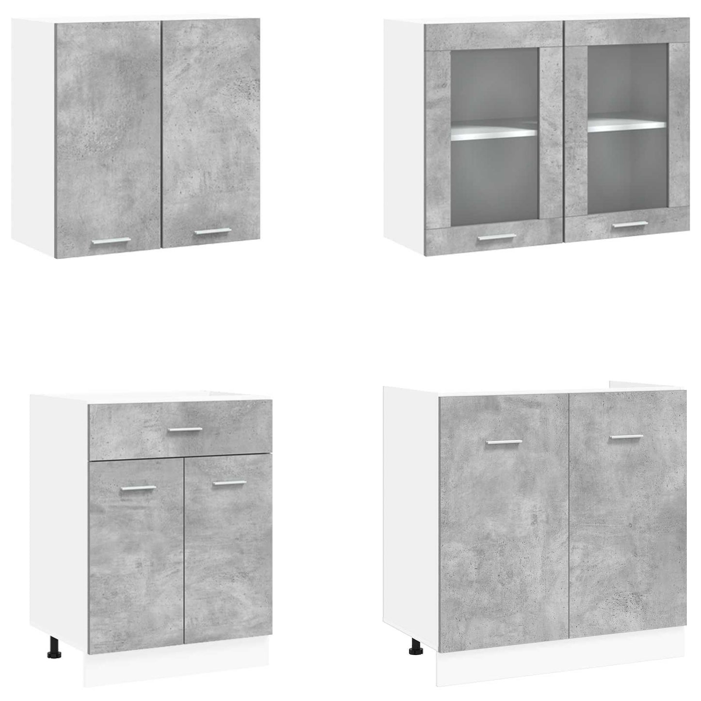 Kjøkken enhet Lyon 4 pcs Betonggrå Konstruert tre