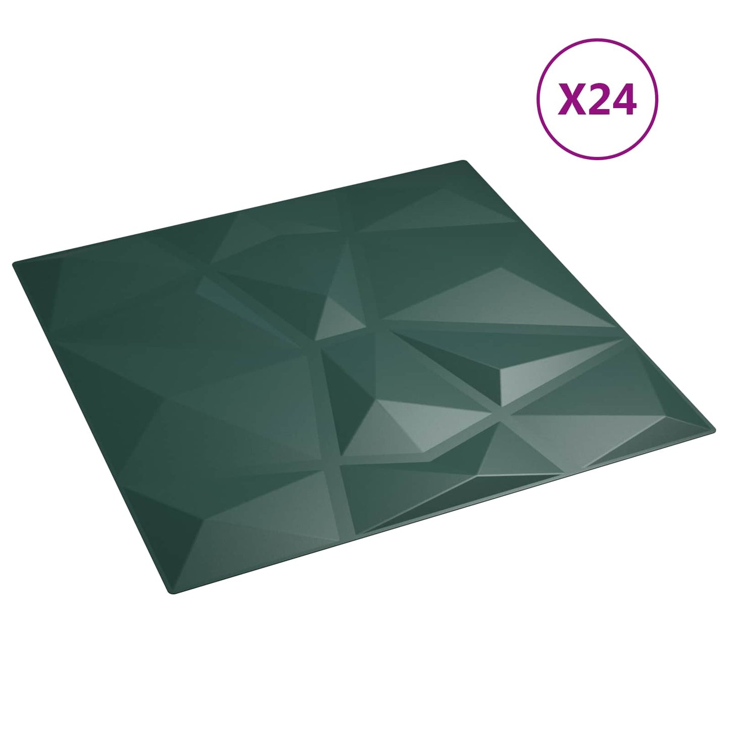 Veggpaneler 24 pcs Grønn 50 x 50 cm XPS Skum