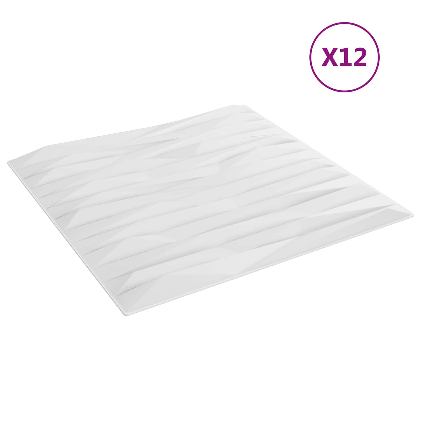 Veggpaneler 12 pcs Hvit Stein 50 x 50 cm XPS Skum