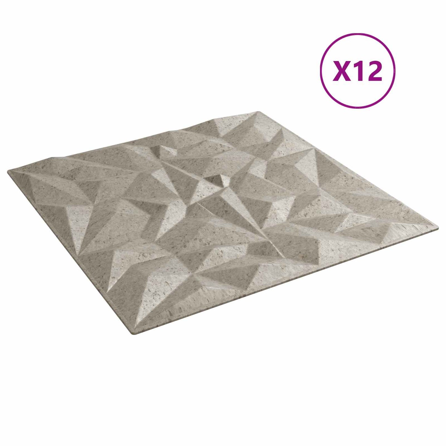 Veggpaneler 12 pcs Amethyst Betong 50 x 50 cm XPS Skum