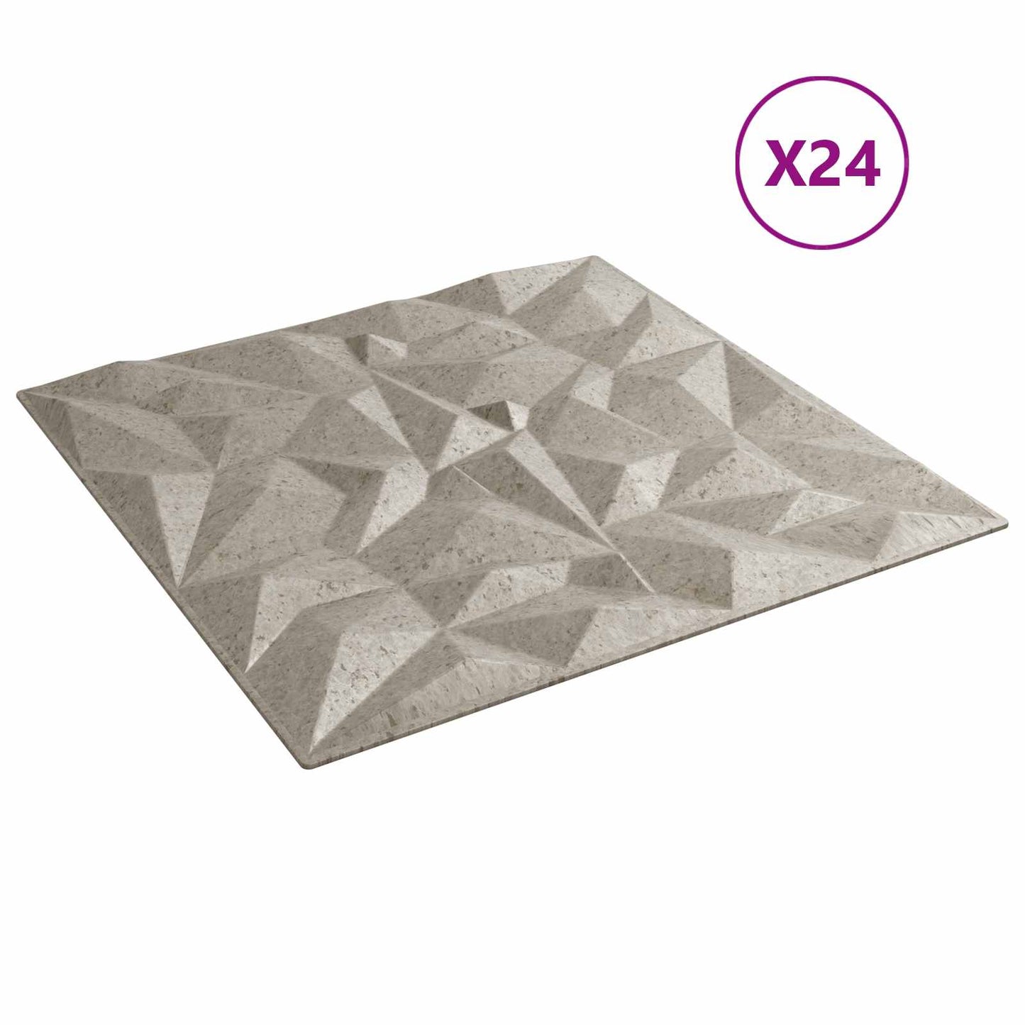 Veggpaneler 24 pcs Amethyst Betong 50 x 50 cm XPS Skum