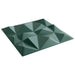 Veggpaneler 12 pcs Diamond Grønn 50 x 50 cm XPS Skum