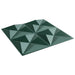 Veggpaneler 12 pcs Origami Grønn 50 x 50 cm XPS Skum