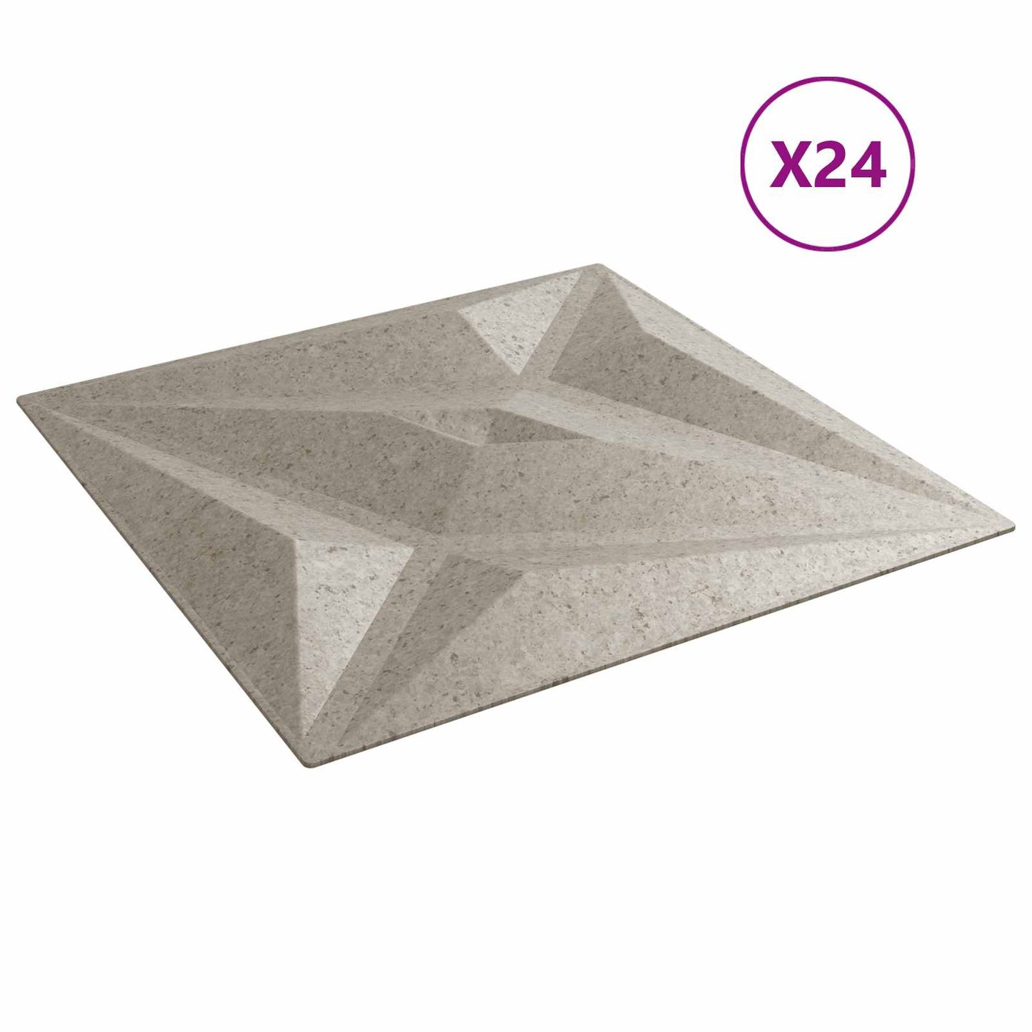 Veggpaneler Stjerne 24 pcs Star Betong 50 x 50 cm XPS Skum