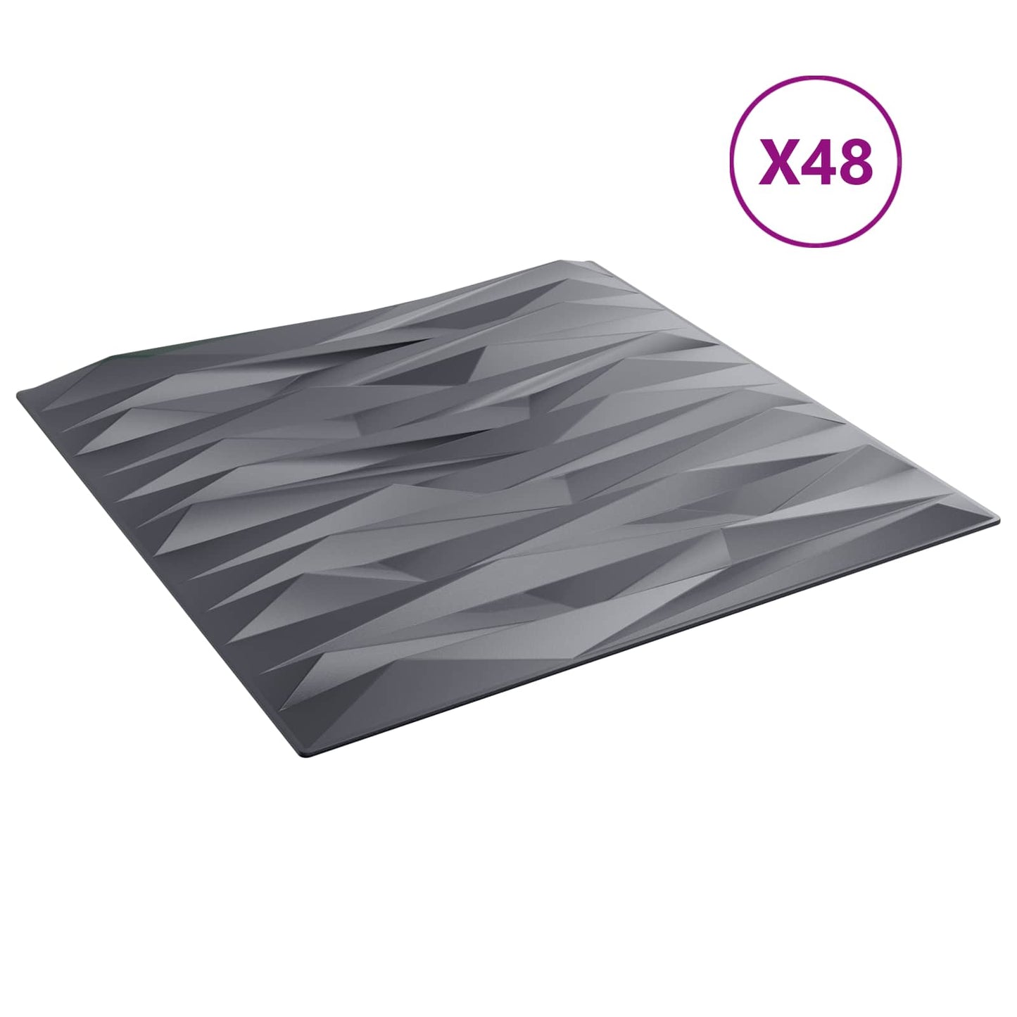 Veggpaneler 48 pcs Stein grå 50 x 50 cm XPS Skum
