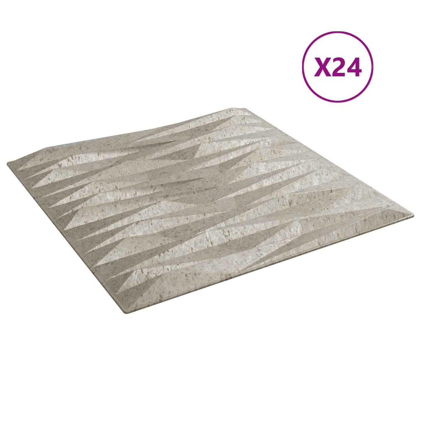 Veggpaneler 24 pcs Stone Betong 50 x 50 cm XPS Skum