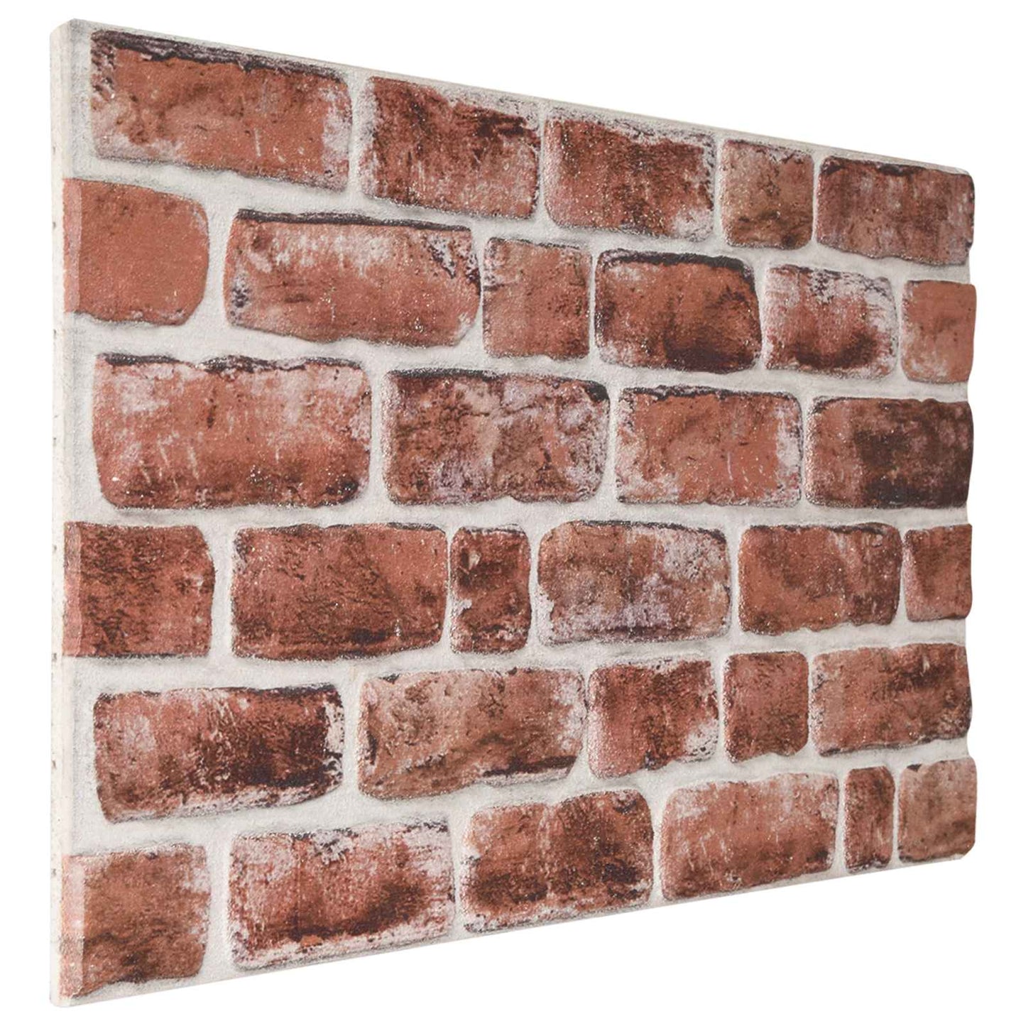 Veggpaneler 10 pcs Mørk Brun og Hvit 100 x 50 cm EPS Skum
