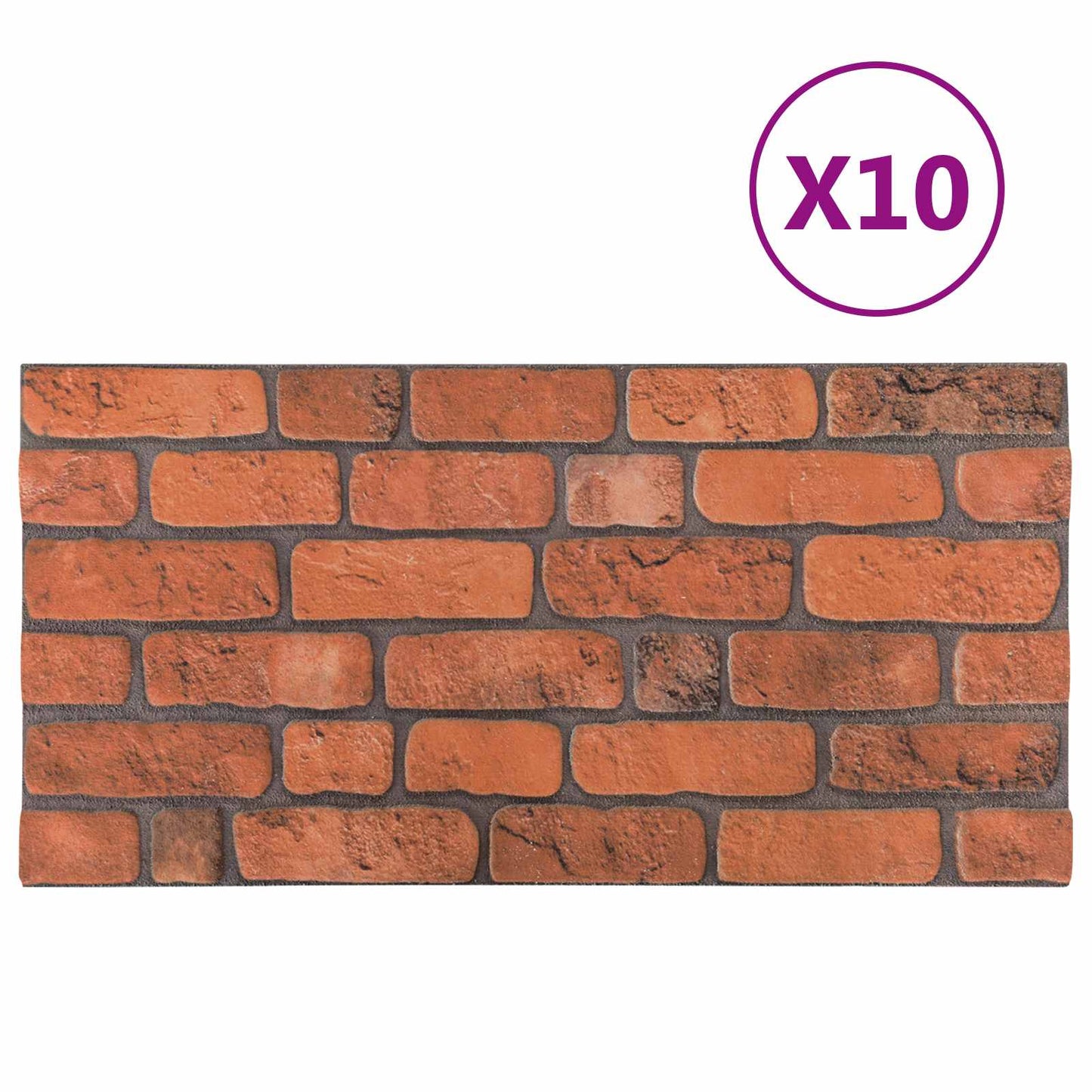 Veggpaneler 10 pcs Terrakotta 100 x 50 cm EPS Skum