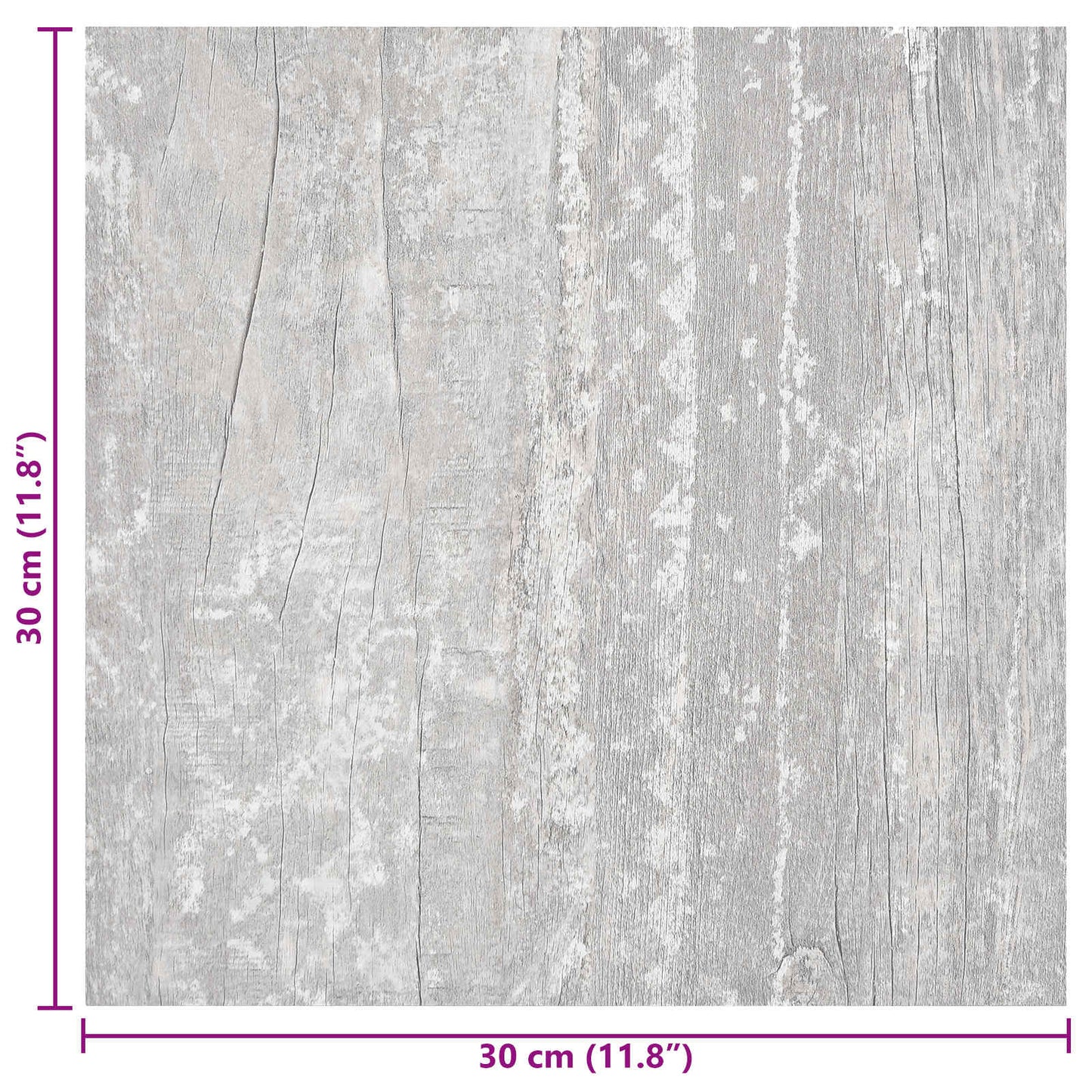 Selvheftende Gulvplanker 30,5 x 30,5 cm 20 pcs PVC Grå