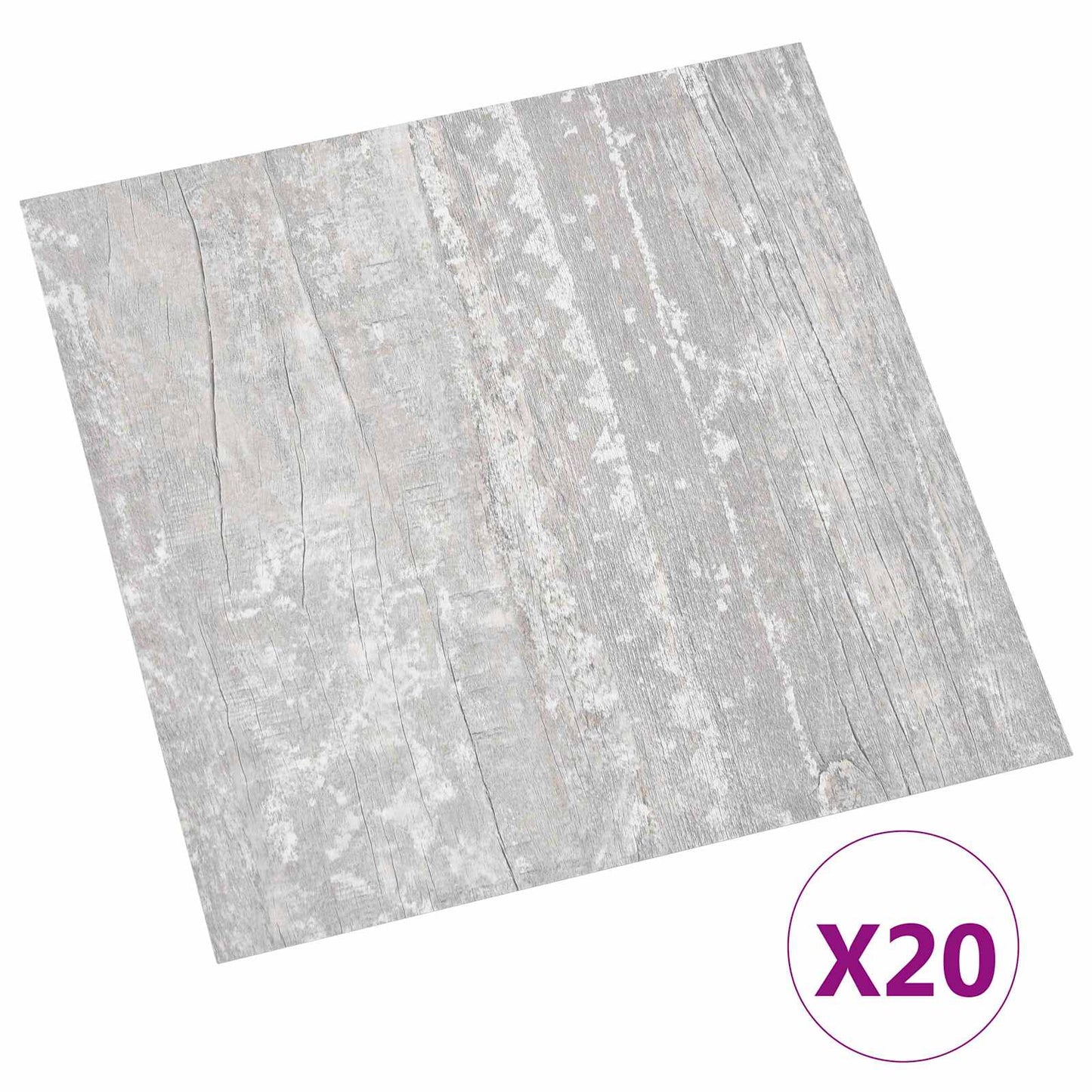 Selvheftende Gulvplanker 30,5 x 30,5 cm 20 pcs PVC Grå