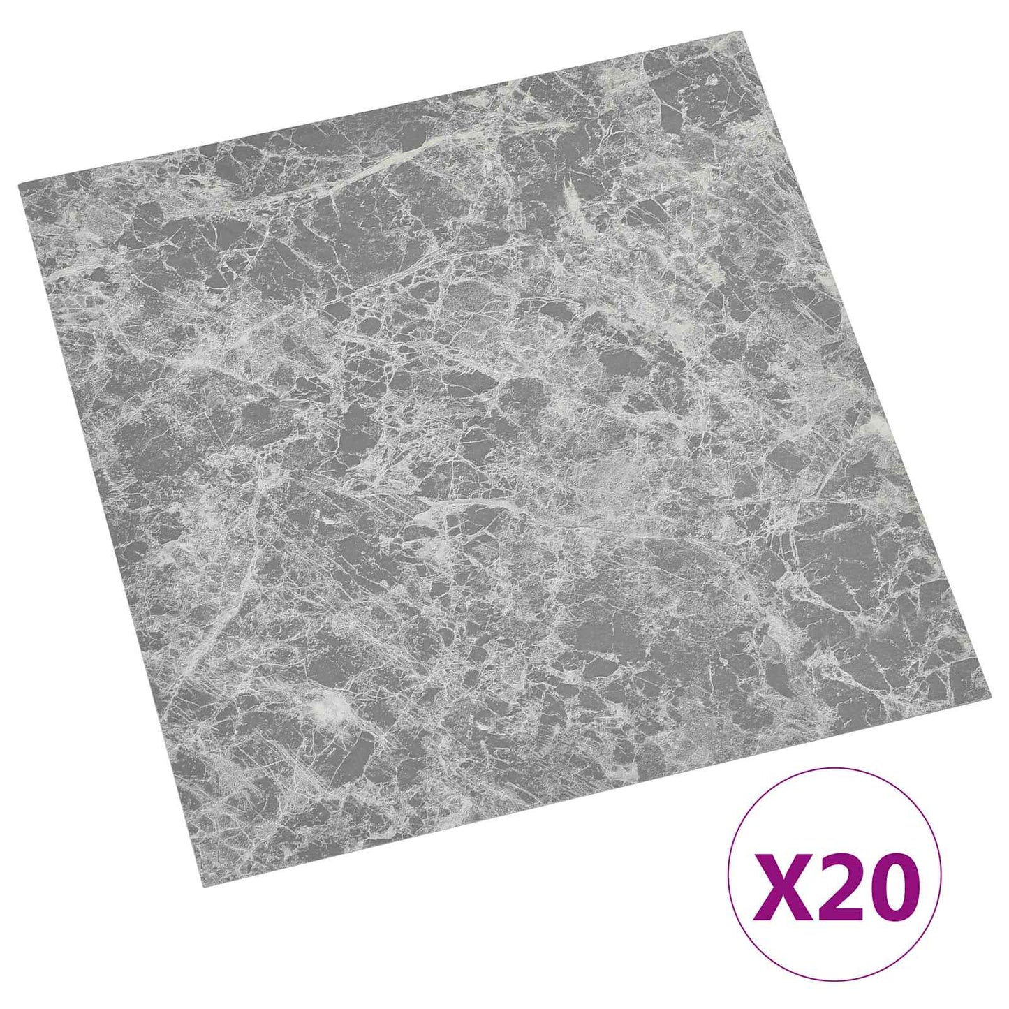 Selvheftende Gulvplanker 30,5 x 30,5 cm 20 pcs PVC Grå og hvit